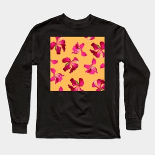 Bauhinia Flower Custard Yellow - Summer Flower Pattern Long Sleeve T-Shirt